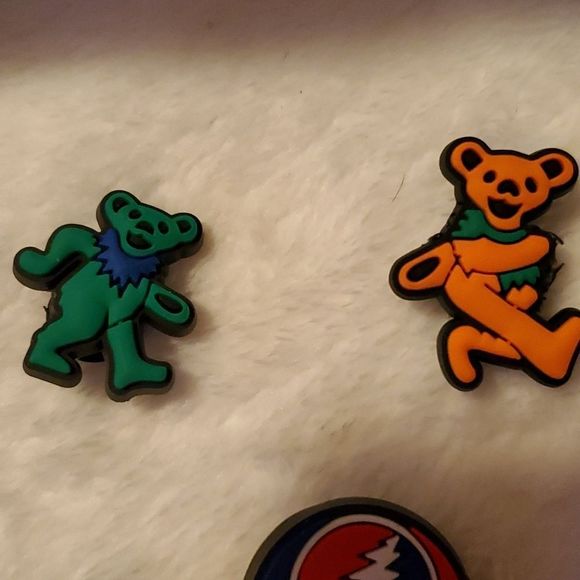 6 Grateful Dead Steal Your Face Dancing Bears Crocs Jibbitz Shoe Charms - Picture 3 of 7